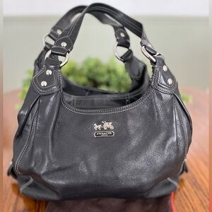 Coach 14336 Madison Maggie Y2K Black Hobo ShoulderBag Purse Leather Vintage Used